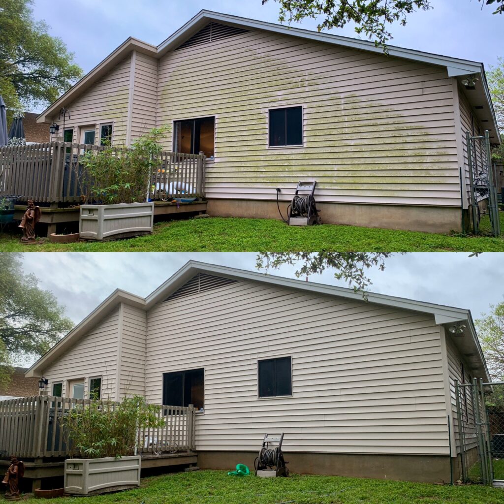 Wood deck restoration before and after
