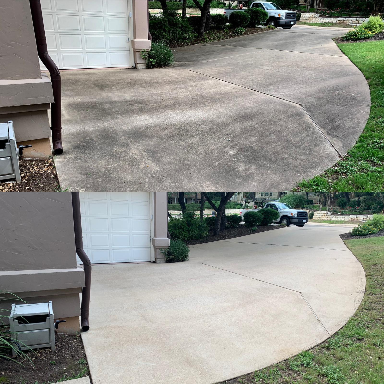 Driveway cleaning result